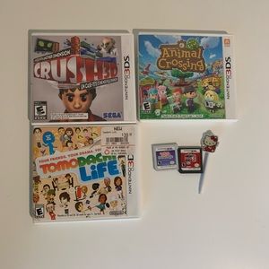 Used Nintendo 3DS games plus Hello Kitty Stylus
